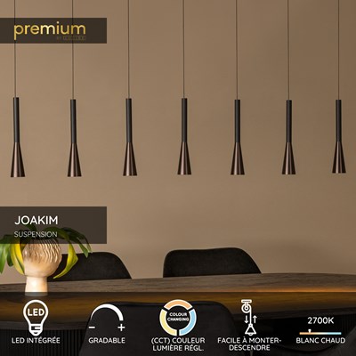 Lucide JOAKIM - Suspension - LED Dim. - CCT - 7x6,2W 2700K/4000K - Café | Premium